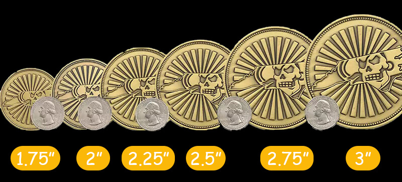 Comparison of Standard Sizes of Challenge Coins