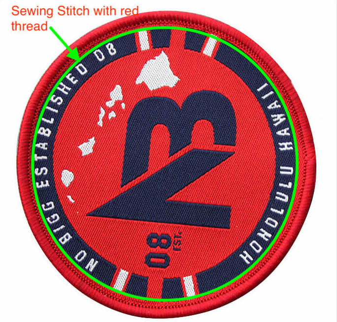 sewing stitch with red thread