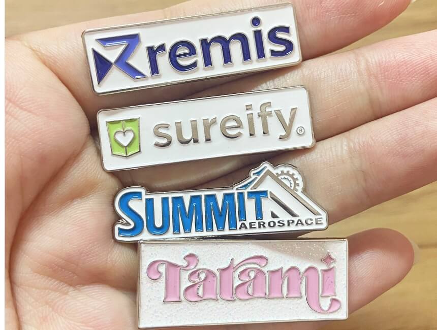 company logo pins