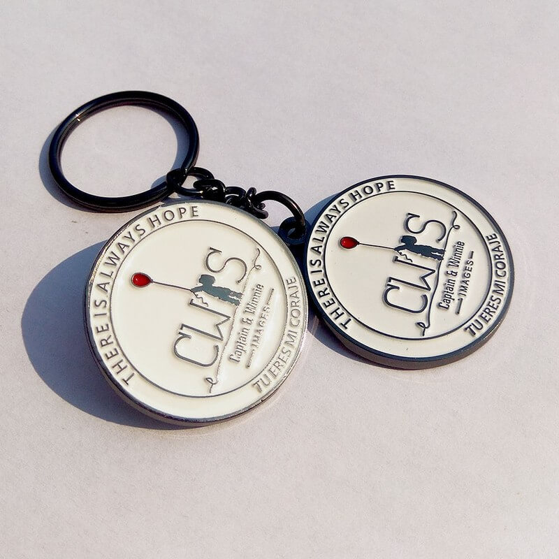 Metal and enamel custom keychains