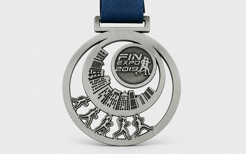 Custom track and field medal for athletics events