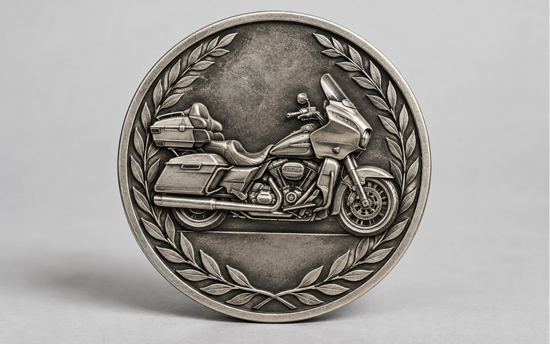Custom motorcycle club die struck challenge coins