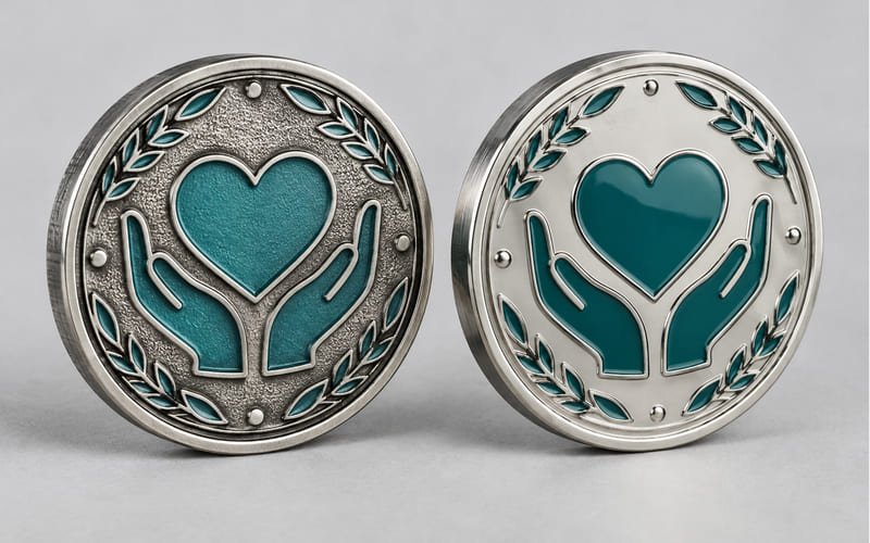Custom enamel coins for nonprofit and charity programs