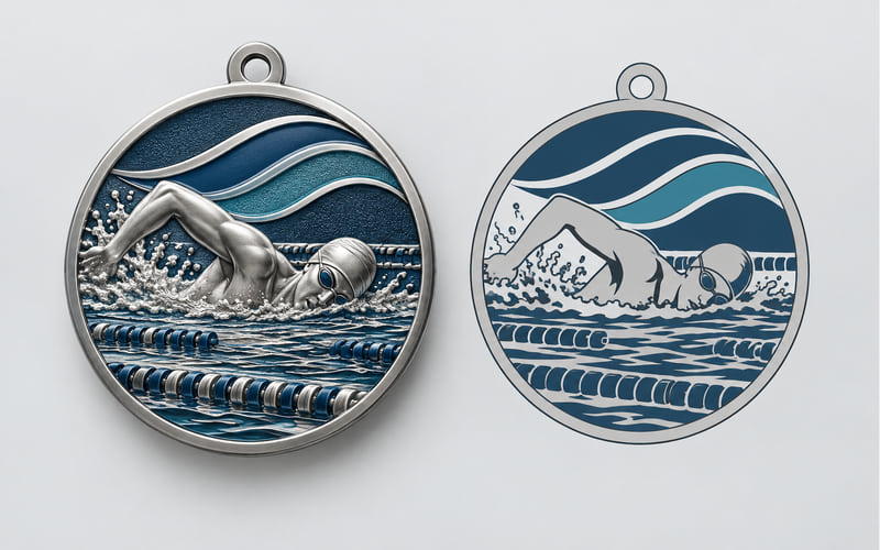 Swimming medal event artwork design