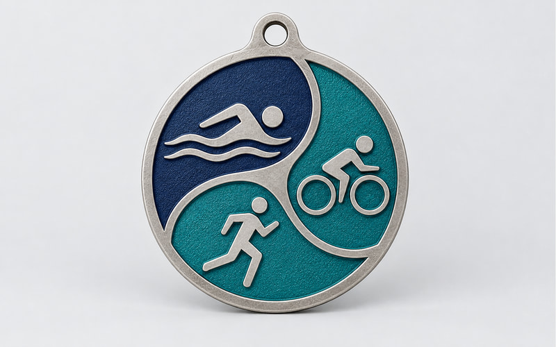 Custom soft enamel triathlon medals
