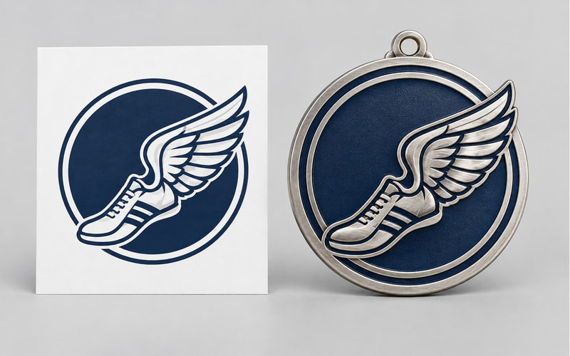 Track medal artwork design and logo options