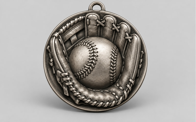 3D softball medals