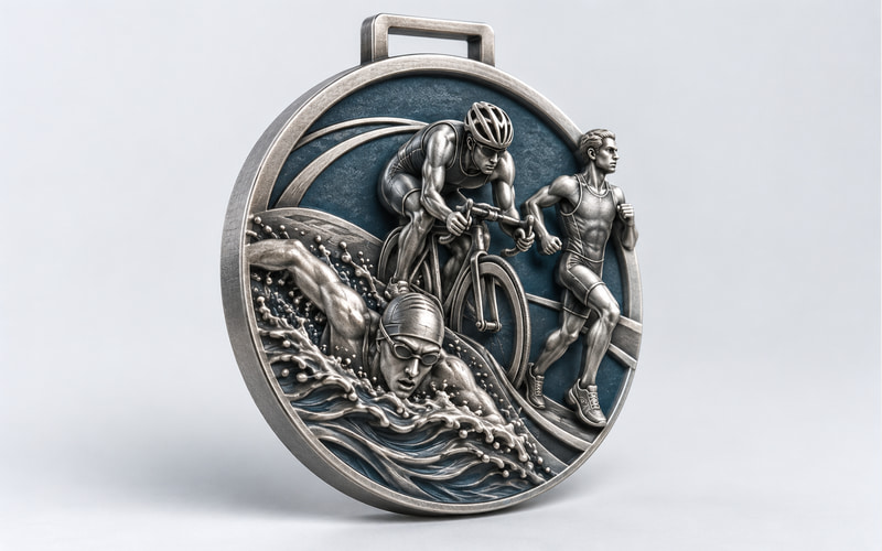 Custom 3D triathlon medals