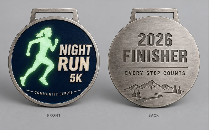 Custom glow-in-the-dark medal artwork design