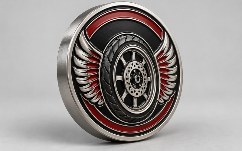 Custom motorcycle club enamel challenge coins