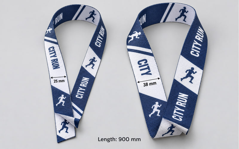 Custom ribbon options for glitter medals