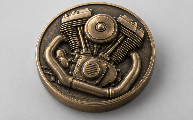 Custom motorcycle club 3D challenge coins