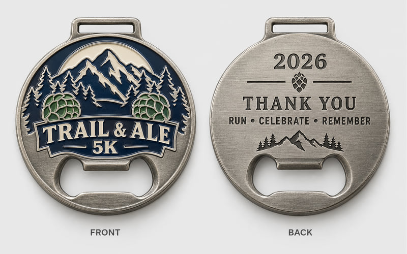 Bottle opener medal artwork design