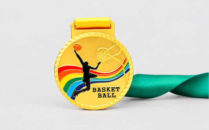 Enamel basketball medals