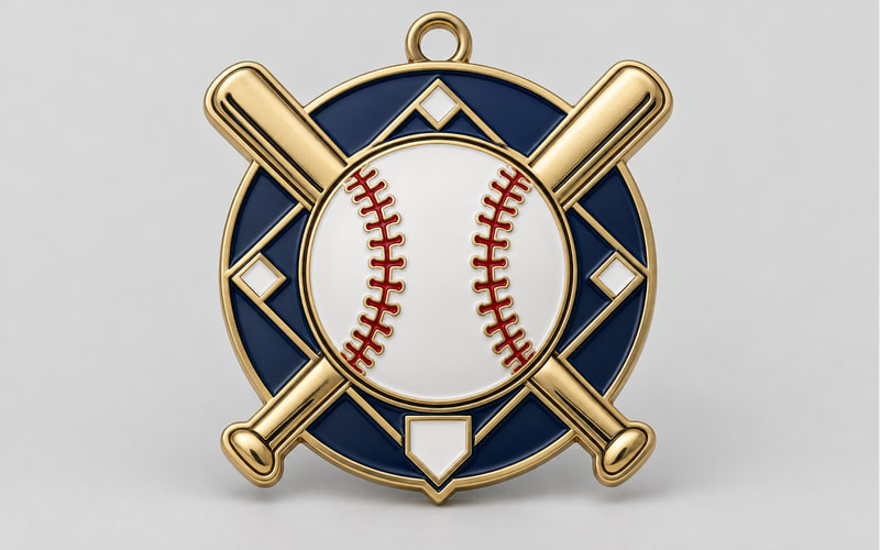 Enamel baseball medals