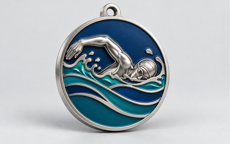 Custom enamel swimming medals