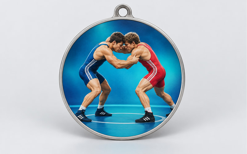 Custom UV printed wrestling medals