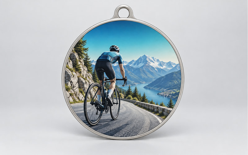 Custom UV printed cycling medals