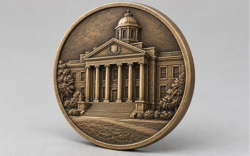 Custom 3D school challenge coins