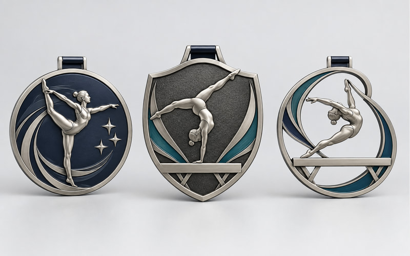 Shape and size options for custom gymnastics medals