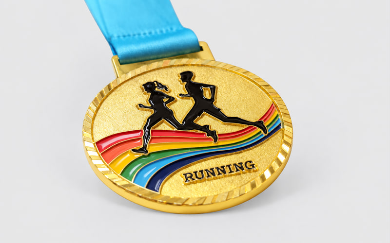 Custom soft enamel track and field medals
