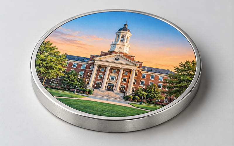 Custom printed school challenge coins