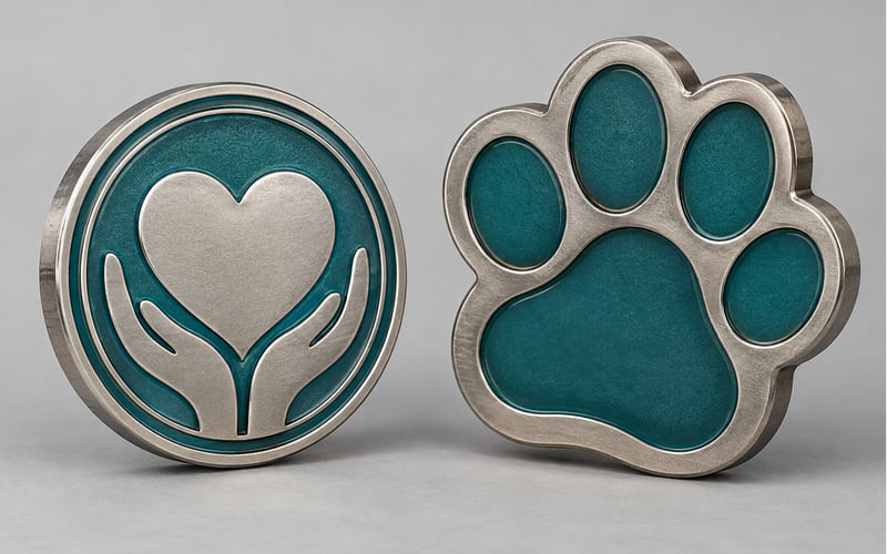 Custom nonprofit challenge coin shape and size options