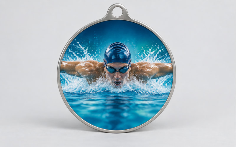 UV printed swimming medals