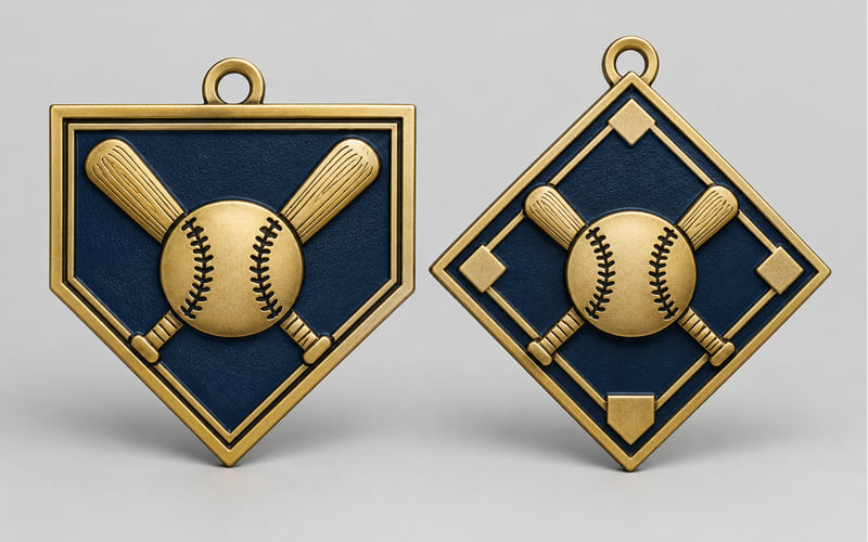 Baseball medal shape and size options