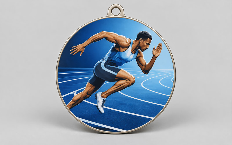 Custom UV printed track and field medals